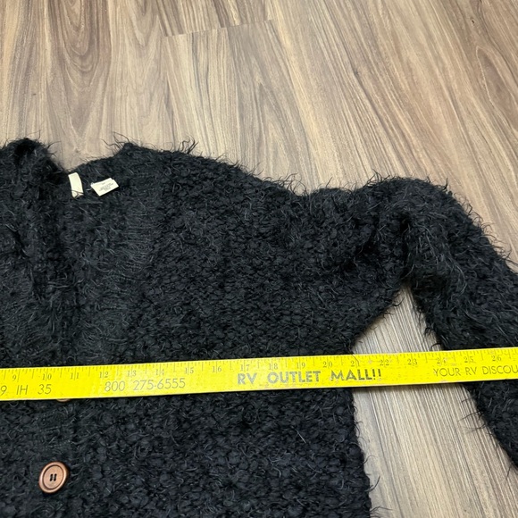 Moth by anthropologie women sz S black cardigan button down shaggy cozy - Picture 6 of 7